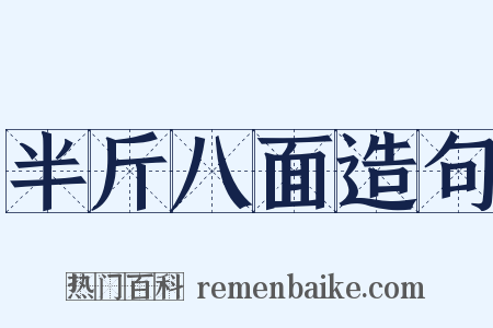 半斤八面造句是什么意思的图片
